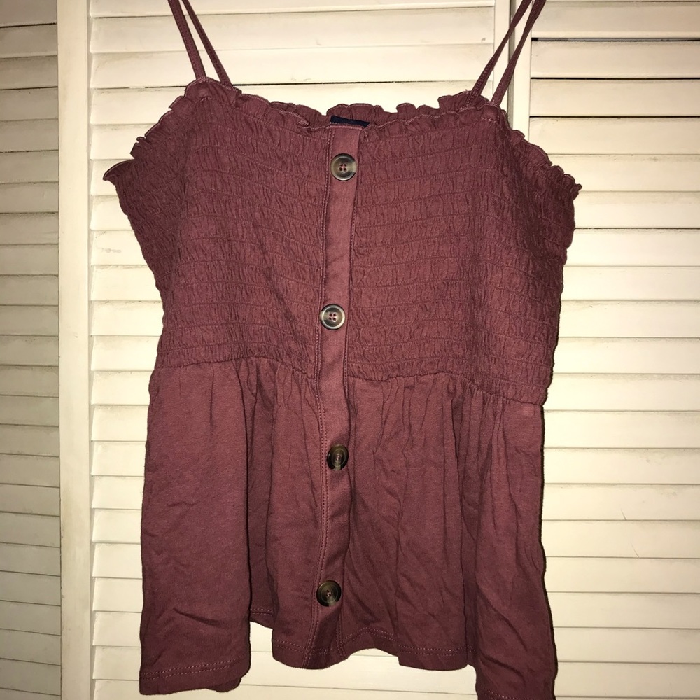 Brown shirt with spaghetti straps